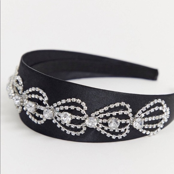 NWT FP embellished black rhinestone headband - Picture 4 of 6